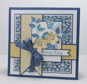 Blue Cards, Card With Flowers, Sewing Cards, Birthday Cards For Women, Su Cards, Stamping Up Cards, Pretty Cards, Handmade Birthday Cards, Card Sketches