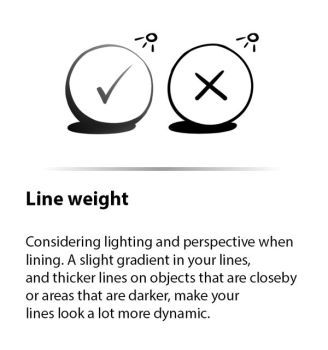 Lineweight Drawings, Line Weight Art, Line Weight Tutorial, Line Weight Drawing, Line Art Tips, Lines Sketching, Line Art Tutorial, Art Advice, Art Help