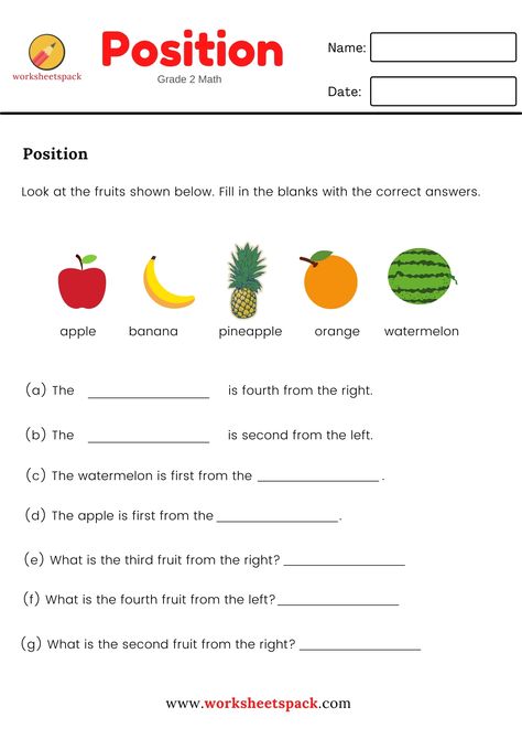 Let's learn ordinal numbers! Free grade 2 worksheet! Position Words Worksheet Grade 1, Ordinal Numbers Worksheets Grade 2, Ordinal Numbers Worksheets For Grade 1, Ordinal Numbers Kindergarten, Ordinal Numbers Worksheets, Grade 2 Worksheets, Number Words Worksheets, Study Sheet, Measurement Worksheets