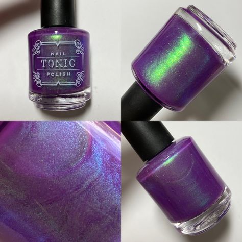 90s Nail Polish, Green Purple Nails, Green Purple Aesthetic, Simple Purple Nails, Green And Purple Aesthetic, Purple And Green Aesthetic, Green And Purple Nails, Nail Polish Aesthetic, Punky Color