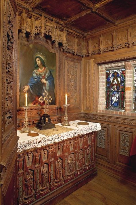 The Oratory hidden in the Waldegrave Room at Hever Castle is a hidden gem. #HeverCastle #Hever #Castle #Kent Home Chapel, Tudor England, Hever Castle, Space Family, Religious Ornaments, Tudor Dynasty, Castle Home, Tudor Era, Uk History