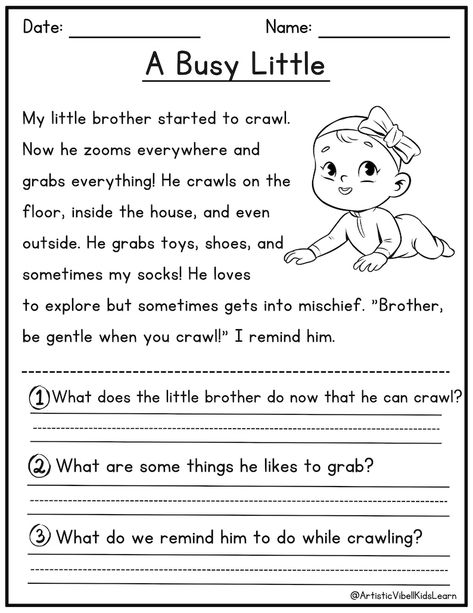 Reading Comprehension Printable Kindergarten First Grade Worksheets Instant Download Fluency Worksheet English Learing Set 2 - Etsy South Africa Ea Worksheets, Kindergarten Comprehension, Sentence Worksheet, Phonics Worksheets Free, Kindergarten Phonics Worksheets, Kindergarten Reading Activities, Printable Kindergarten, Nouns Worksheet, First Grade Worksheets