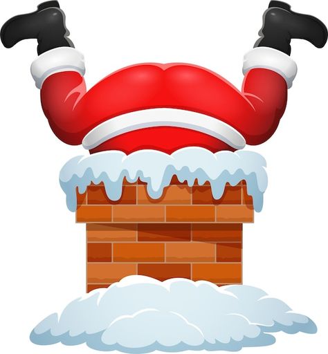 Santa Claus Stuck In Chimney, Santa Stuck In Chimney, Santa Claus Drawing, Santa Chimney, Santa Claus Vector, Cartoon Santa Claus, Cartoon Santa, Funny Santa Claus, Christmas Window