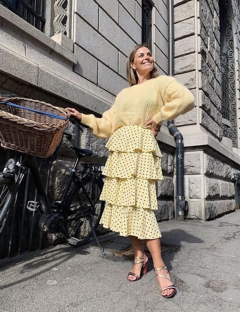 The Most Dreamy Outfits of 2019 Thus Far | Who What Wear UK Tiered Skirt Outfit, Dreamy Outfits, Black Feather Dress, Dresses With Cowboy Boots, Ballerina Skirt, Pretty Floral Dress, White Crochet Top, Pink Satin Dress, Simple Fall Outfits