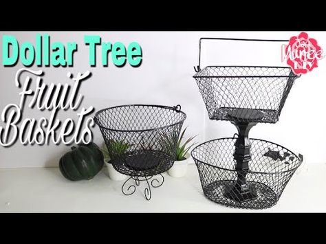 Dollar Tree DIY Fruit Basket Diy Fruit Basket, Fruit Basket Ideas, Fruit Baskets Diy, Tiered Fruit Basket, Dollar Tree Gifts, Dollar Store Diy Organization, Fall Decor Dollar Tree, Basket Diy, Dollar Tree Hacks