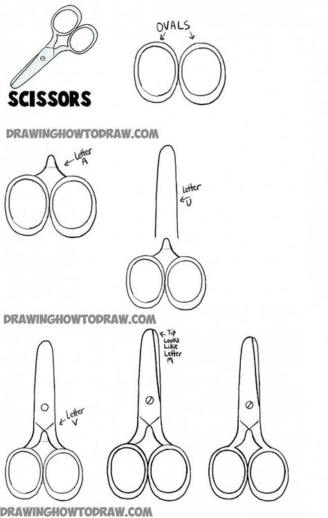 how to draw scissors drawing lesson for kids How To Draw Scissors Step By Step, Scissors Drawing Easy, How To Draw Scissors, Tree Drawing For Kids, Scissors Drawing, Doodle Illustrations, A Simple Drawing, Beginner Drawing Lessons, 3d Monster