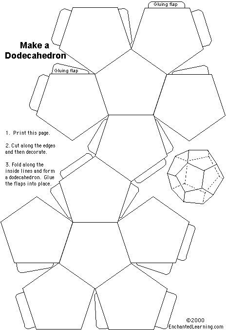 Roman Dodecahedron, Dodecahedron Template, Prisma Hexagonal, 3d Templates, Project Template, Crafts Origami, Desain Quilling, Papercraft Templates, Cut It Out