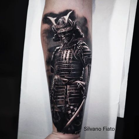 Dope black and grey samurai tattoo done with Killer Ink supplies! Black And Grey Samurai Tattoo, Chinese Samurai Tattoo, Realism Samurai Tattoo, Evil Samurai Tattoo, Yasuke Black Samurai Tattoo, Samurai Forearm Tattoo, Black Samurai Tattoo, Japanese Realism Tattoo, Japanese Realism