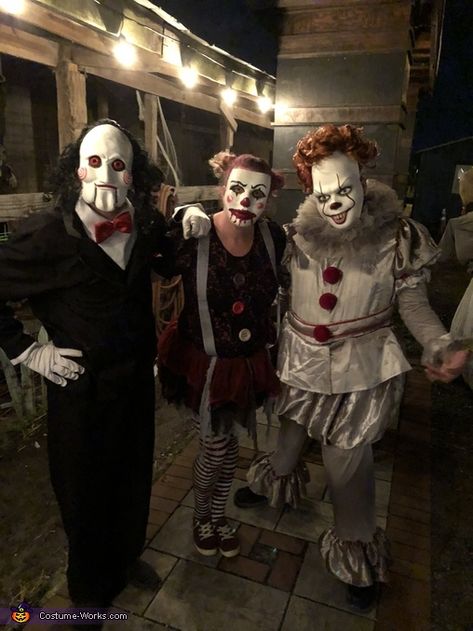 Killers Halloween Costumes, Killers Costume, Best Photo Poses For Couples, Clown Mask, Homemade Costume, Costume Works, Black Halloween Dress, Wet Felting Projects, Halloween Express