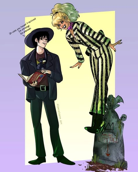 Fem Beetlejuice, Beetlejuice Genderbend, Genderbent Beetlejuice, Tim Burton Fanart, Cool Art Tattoos, Beetlejuice X Lydia, Beetlejuice Wedding, Beetlejuice Art, Beetlejuice And Lydia