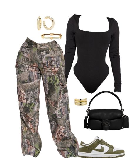 Camouflage, Camo, High Waist, Sweatpants, Purse, Green, Pants, Black, Tracksuit Bottoms