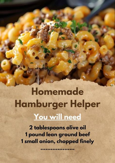 CatchyMeals Create Tv Recipes, Hamburger Helper Recipes, Hamburger Dishes, Dried Parsley, Homemade Hamburger, Beef Pasta, Homemade Hamburgers, Hamburger Helper, Ground Beef Recipes Easy