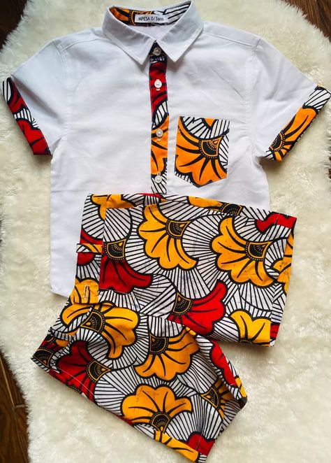 Mix-print set (0-12 years) by mpesaboutique - Boy's Set - Afrikrea Baby African Clothes, Wedding Outfit For Boys, Boys Birthday Outfits, Ankara Clothing, African Children, Adorable Outfits, African Wear, Kids Fashion Boy