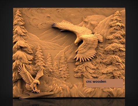 3d Forest, Cnc Router Projects, Cnc Wood Carving, Router Projects, Carved Wood Wall Art, Routeur Cnc, Cnc Woodworking, Wood Art Projects, 3d Cnc