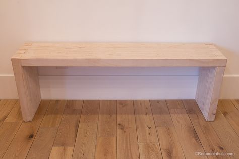 DIY Modern Plywood Bench Tutorial Half Lap Construction @remodelaholic 6 Plywood Bench, Diy Bank, Decor Makeover, Plywood Projects, Easy Wood Projects, Diy Bench, Diy Holz, Plywood Furniture, Wood Crafts Diy