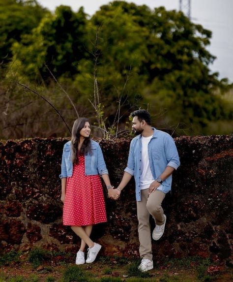 Find the best versatile collection of pre wedding photoshoot ideas on this list. Find ones you like & bookmark them for later! #prewedding, #wedding, #photoposes Save The Date Dress Ideas Kerala, Save The Date Couple Photos, Copal Photography, Save The Date Dress Ideas, Pre Wedding Poses Unique, Pre Wedding Shoot Ideas Indian, Photo Poses In Saree, Couple Dress Matching Indian, Goa Pics