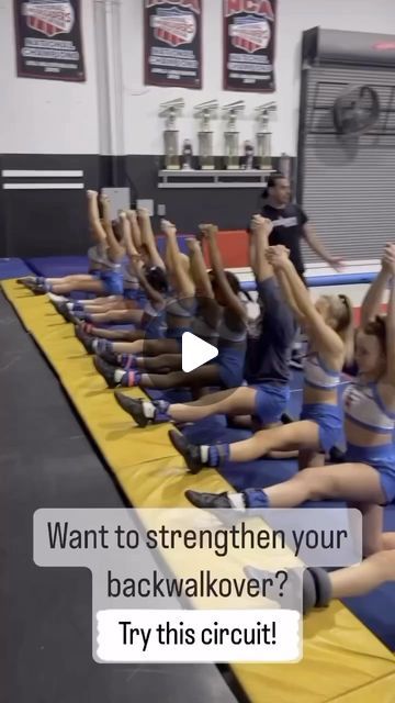 Megan Ballard on Instagram: "Want to strengthen your Backwalkover? Try this circuit!" Gymnastic Drills, Gymnastics Lessons, Perfect Score, Drills, Tumbling, Cheerleading, Gymnastics, Circuit, Conditioner