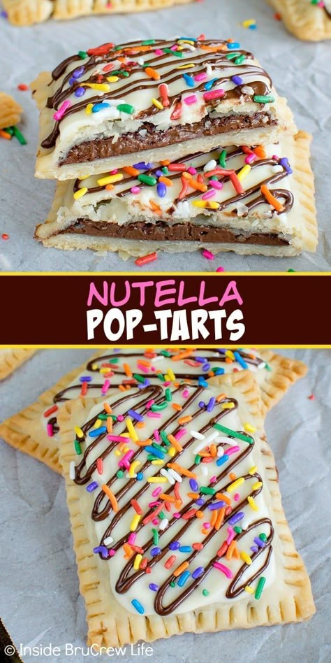 Good Breakfast, Pop Tart, Breakfast Sweets, Nutella Recipes, Best Breakfast Recipes, Homemade Snacks, Breakfast Recipe, Breakfast Treats, Sweets Treats