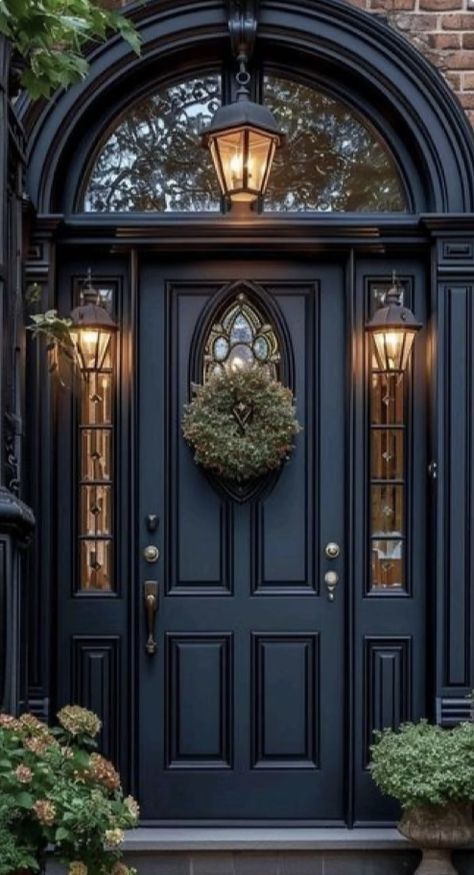 Purple Doors Front House, Oval Glass Front Door, Stained Glass Front Door, Purple Door, Front House, House Front Door, Glass Front Door, Painted Doors, House Front