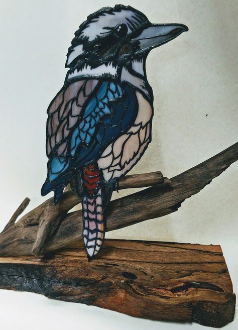 Stained Glass Kookaburra, Mosaic Kookaburra, Australian Kookaburra, Stained Glass Mosaic Art, Lead Light, Light Inspiration, Mosaic Birds, Australian Native Flowers, Glass Mosaic Art