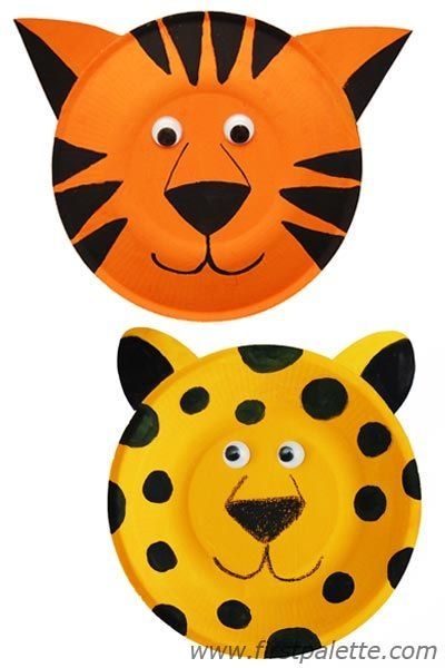 Masks Cheetah Crafts, Leopard Craft, Paper Plate Art, Jungle Crafts, Zoo Animal Crafts, Paper Plate Animals, Paper Plate Crafts For Kids, Tiger Crafts, Animal Crafts For Kids