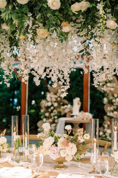 A floral install can make a dramatic impact to your reception space! Pair with candles to create the ultimate romantic feel. Simple Candle Centerpieces, Table Chandelier, Floral Installation, Easy Candles, Flower Girl Baskets, Floral Chandelier, Reception Flowers, Greenery Garland, Candle Chandelier