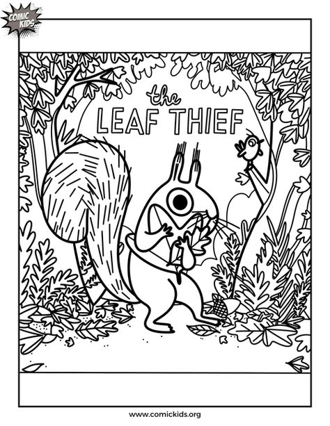 The Leaf Thief Book Coloring Sheet Free teacher resources The Leaf Thief, Draw Book, Passive Programs, Free Teacher Resources, Dog Man, Free Teacher, The Leaf, Free Learning, Homeschool Resources