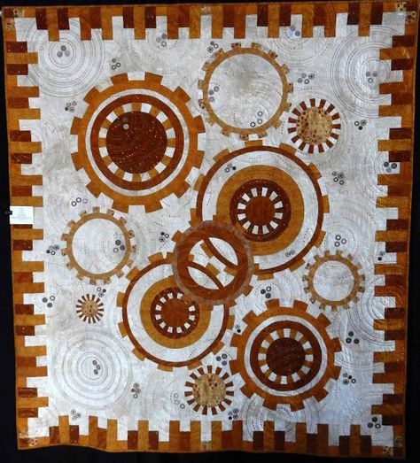 Steam Punk Quilt Pattern, Steampunk Quilt, Dresden Plate Quilts, Dresden Quilt, Circle Quilts, Quilt Border, Man Quilt, Dresden Plate, Contemporary Quilts