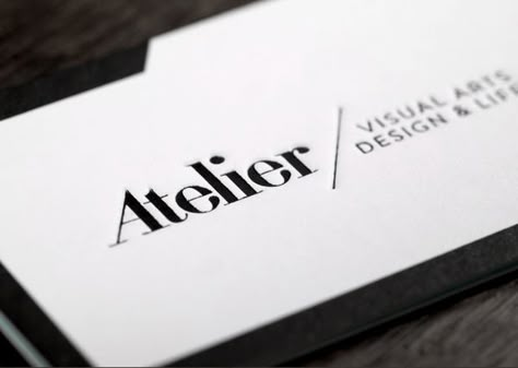 Atelier Logo Design, Innovative Business Cards, Fashion Business Cards, Paper Logo, Name Card Design, School Of Visual Arts, Cool Business Cards, Brand Book, Name Logo