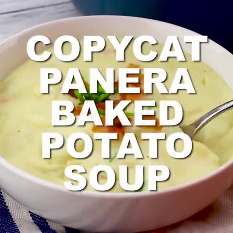 Panera Baked Potato Soup Recipe, Copycat Panera Potato Soup, Panera Potato Soup Recipe, Panera Potato Soup, Baked Potato Soup Copycat, Panera Bread Potato Soup Recipe, Potato Soup Panera, Potato Soup Copycat, Panera Baked Potato Soup