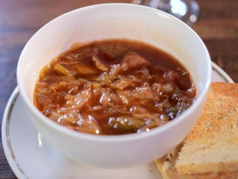 Sweet and Sour Cabbage Soup Sweet And Sour Cabbage Soup, Sour Cabbage Soup, Beef Cabbage Soup, Sweet And Sour Cabbage, Cottage Meals, Cabbage Soup Recipe, Sour Cabbage, Leftover Roast Beef, Beef Cabbage