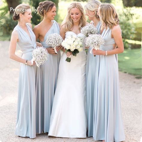 Multi Way Bridesmaid Dress, Beach Wedding Guests, Convertible Bridesmaid Dress, Cheap Gowns, Cheap Prom Dresses Long, Dress Light Blue, Cheap Bridesmaid, Beach Blue, Cheap Bridesmaid Dresses