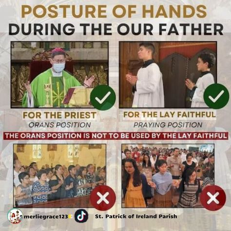 CATHOLIC FAITH DEFENDERS (†) | THE PROPER HAND GESTURE DURING THE OUR FATHER | Facebook Hand Gesture, Our Father, Catholic Faith