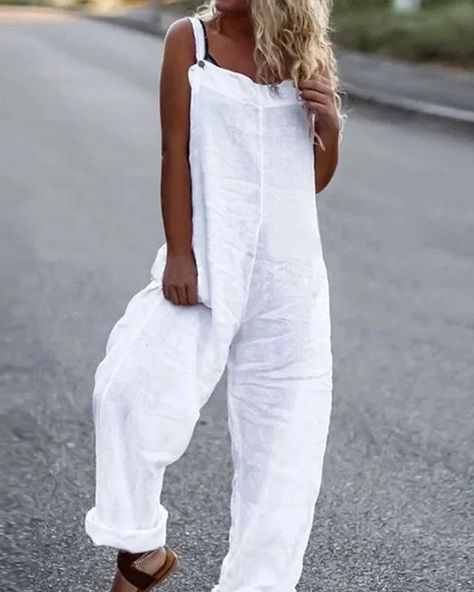 Topspink-Chic & Comfortable! Women Jumpsuit Outfits, Look Boho Chic, Women Jumpsuit, Boho Dresses Long, Floral Print Jumpsuit, Womens Long Dresses, Loose Jumpsuit, Traje Casual, Cotton Linen Dresses