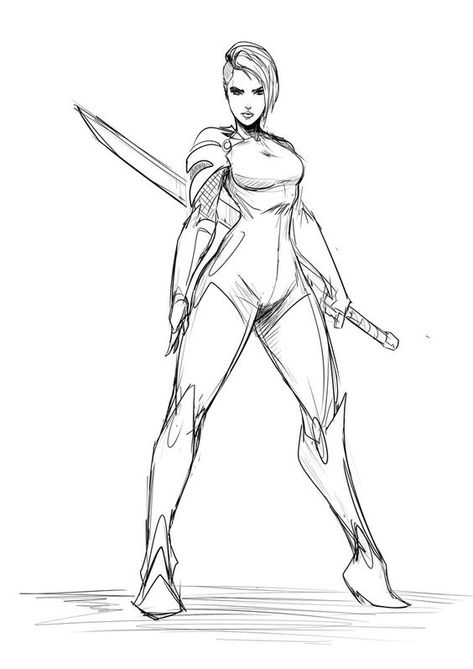 Female Action Poses, Samurai Drawing, Dynamic Poses Drawing, Action Poses Drawing, Warrior Drawing, Random Girl, Anime Drawing Books, Random People, Canine Art