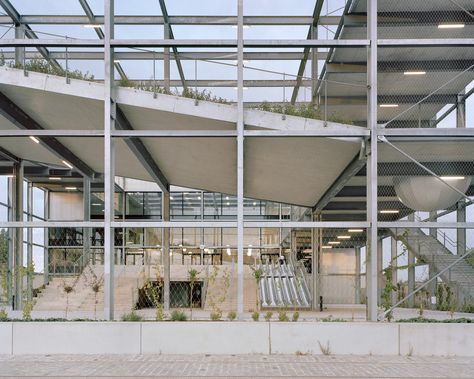 Gallery of Melopee School / XDGA - Xaveer De Geyter Architects - 9 Outside Playground, Indoor Sports Court, Master Thesis, Money Shot, Areas Verdes, Traditional Building, Architecture Studio, Graduation Project, School Building