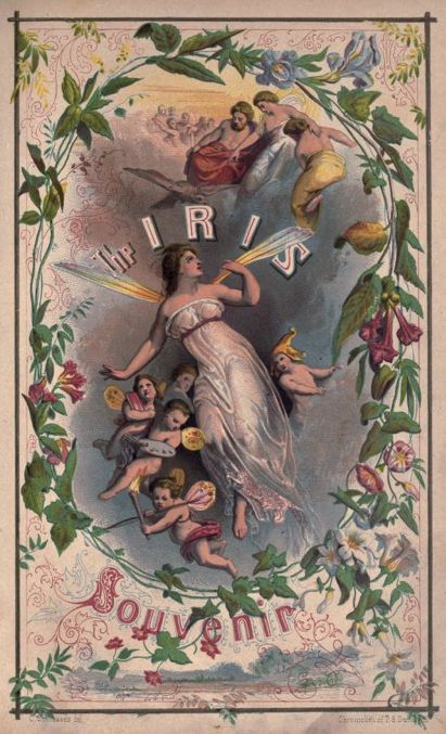 The Iris: an Illuminated Souvenir (1852) -  Lippincott, Grambo & Co. (book cover) Internet Archive, Free Download, Internet, Flowers, White