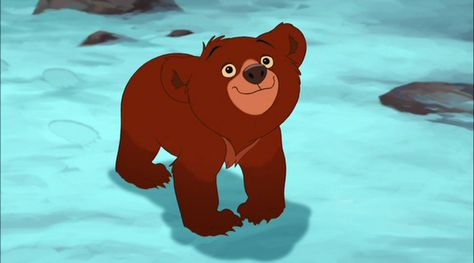 Day 6: Favorite Animal-- Koda from Brother Bear... "and then my tongue swelled up and my eyes were watering and that's when I learned to watch what I lick!" need I say more? Kenai Brother Bear, Disney Faces, Bear Meme, All Disney Movies, Disney Sleeve, Brother Bear, Disney Wall, Childhood Movies, Animated Animals