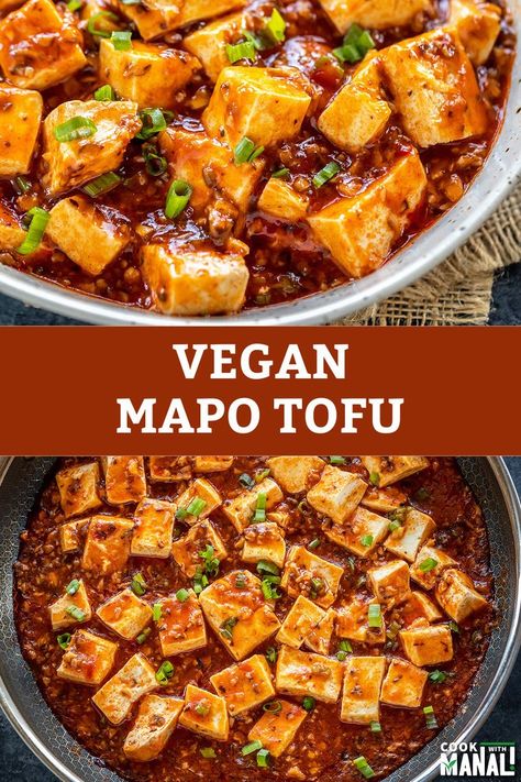 Vegan Mapo Tofu Recipe, Protein Entrees, Tofu Chili, Mapo Tofu Recipe, Tofu Sauce, Vegan Chinese, Tofu Recipes Vegan, Mapo Tofu, Vegan Entree