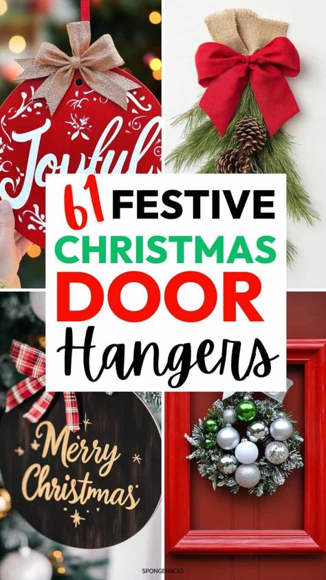 Christmas Door Hangers, Christmas Door Hangings, Diy Christmas Door, Nutcracker Decor, Door Hangers Diy, Door Crafts, Fall Planters, Holiday Messages, Dollar Tree Christmas