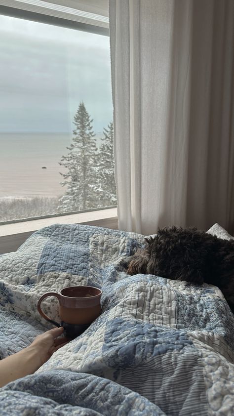 Morning coffee with a view, pottery mug, coffee, quilt and bernedoodle, coastal grandmother aesthetic Coastal Auntie Aesthetic, Coastal Farmhouse Aesthetic, Beach Grandma Aesthetic, Coastal Granola Aesthetic, Coastal Grandma House, Coastal Grandfather, Coffee Quilt, Living At The Beach, Paintings Ocean