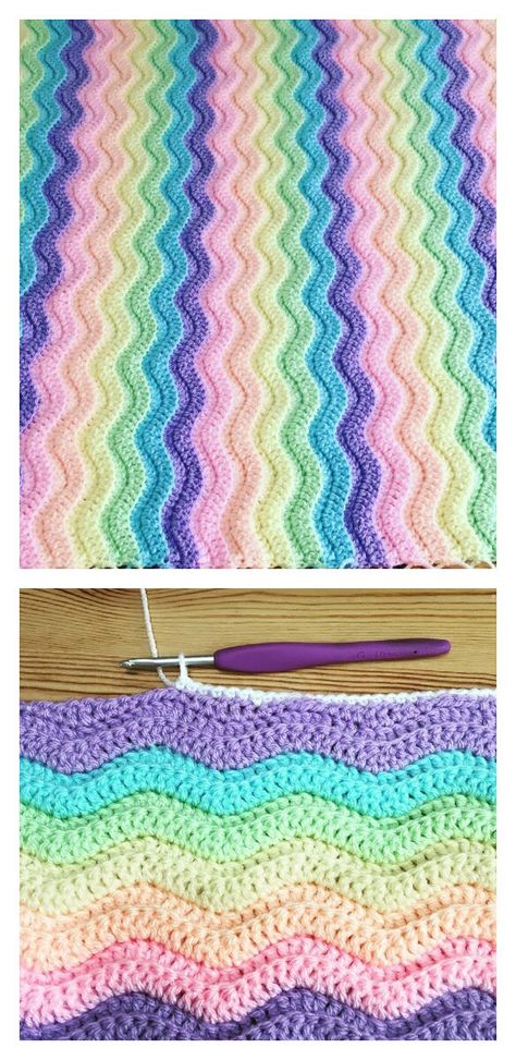 Half Double Crochet Ripple Blanket, Ridged Ripple Crochet Pattern Free, Ripple Stitch Crochet Blanket, Ripple Blanket Crochet Pattern, Crochet Ripple Blanket Free Pattern, Ripple Baby Blanket Crochet Pattern, Ripple Crochet Pattern, Ripple Crochet Blanket, Rainbow Crochet Blanket