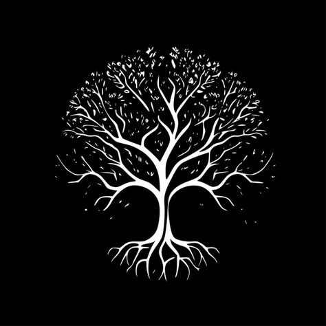 Tree of Life, Black and White Vector illustration Tree Of Life Black And White, Life Black And White, Black And White Vector, Practice Drawing, Tree Icon, Tree Of Life Tattoo, Celtic Tree Of Life, Scratch Art, Graphic Ideas