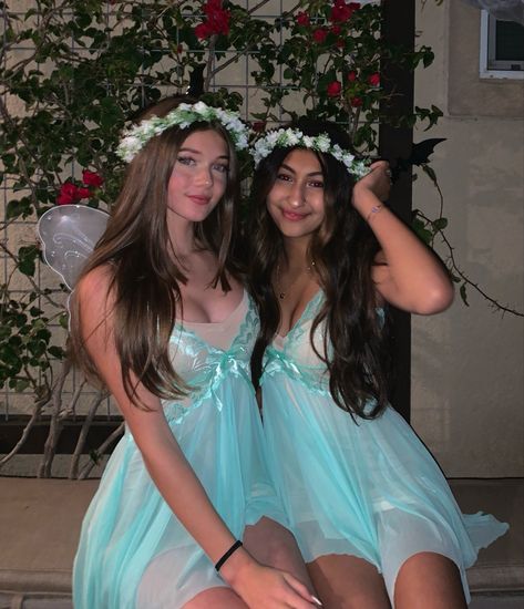 Fairy Halloween Costume Duo, Element Fairy Costume, Teenage Fairy Costume, Fairy Dress Amazon, Amazon Fairy Costume, Fairy Party Outfit Costume Ideas, Bsf Duo Costumes, Fairy Costume Party, Fairycore Halloween Costume