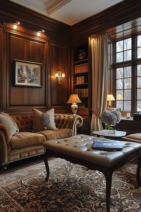 Ralph Lauren Dark Academia, Ralph Lauren Interior Design Living Room, Classic Maximalist Decor, Ralph Lauren Nancy Meyers Home Aesthetic, Ralph Lauren Inspired Living Rooms, Ralph Lauren Color Palette, Ralph Lauren Aesthetic Home, Bed In Living Room Ideas, Ralph Lauren Home Aesthetic