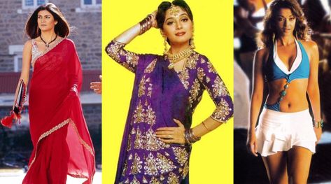 Iconic Bollywood Outfits That We All Wanted Our Tailor To Stitch For Us Bollywood Theme Saree Outfit, Bollywood Theme Party Ideas, Bollywood Theme Party Outfit Ideas, Iconic Bollywood Looks, Iconic Bollywood Outfits, Bollywood Day In College Ideas, Bollywood Theme Party Outfit For Women, Bollywood Theme Party Outfit, Bollywood Theme Party