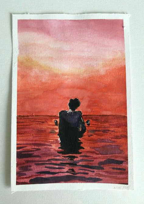 Louis Tomlinson Watercolor, Watercolor Harry Styles, Harry Styles Watercolor Painting, Harry Styles Watercolor, Watercolor Sign, Watercolor Postcards, One Direction Drawings, Harry Styles Drawing, Sign Of The Times