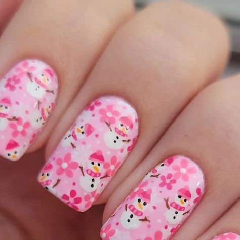 Megan B on Instagram: "Snowmen! #nailart #nailartwow #nailartaddict #nailstagram #nailsofig #nailsofinstagram #instanails #instagramnails #notd #nailsdid #nailsoftheday #naildesign #nails2inspire #prettynails #nailswag #nailsonfleek #pinknails #holidaynails #winternails #snowmannails #snowmen #freehand #freehandnailart" Gnome Nails, Pink Gnome, Snowman Nails, Instagram Nails, Nails Pink, December 13, Nails On Fleek, Holiday Nails, Swag Nails