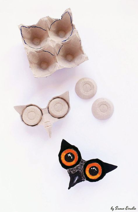 #EggCartonCraftIdeas #owl #diy #doityourself #diyandcrafts by Sanae Errabie Egg Carton Art, Owl Diy, Egg Cartons, Egg Carton Crafts, Cardboard Art, Egg Carton, Childrens Crafts, Cardboard Crafts, Recycled Crafts