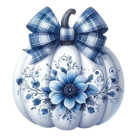 Floral Pumpkin, Pretty Pumpkins, Drawing Clipart, Blue Pumpkins, Pumpkin Png, Welcome Fall, Plaid Bow, White Pumpkins, Painted Pumpkins